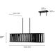 Stella 5 Light 38.63 inch Matte Black Chandelier Ceiling Light